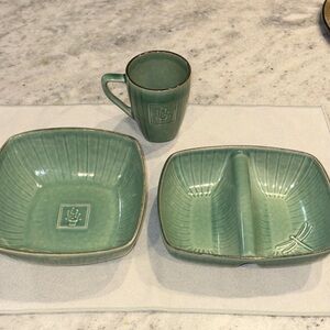 Elegant Green Ceramic Dining Set